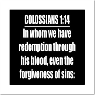 Colossians 1:14 King James Version. Posters and Art